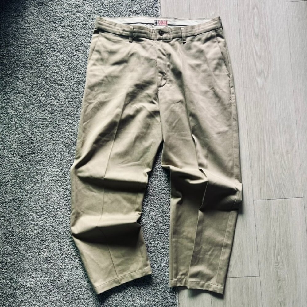 Lee Premium Men's Khaki Chinos Trousers 36 x 27 (Tag 30) 100% Cotton Relaxed Fit